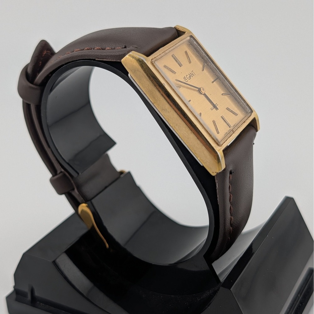 Le Gant Swiss Vintage Tank Watch Y334-5050 Gold‎ Tone Quartz - Picture 6 of 10